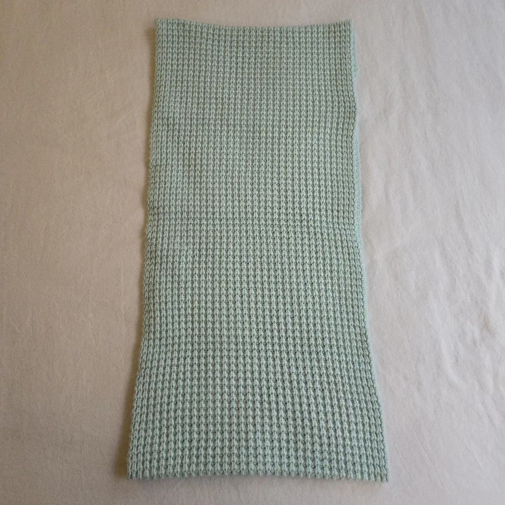 J. Crew Wool Blend Chunky Soft Mint Green Waffle Knit Infinity Scarf MI3